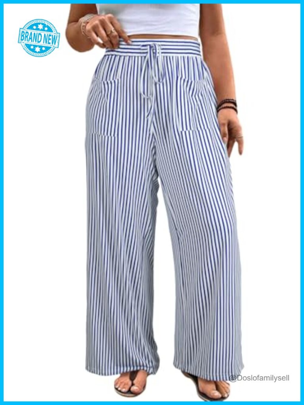 Plus Size Wide Leg Palazzo Pants Elastic High Waist Casual Lounge Trousers with